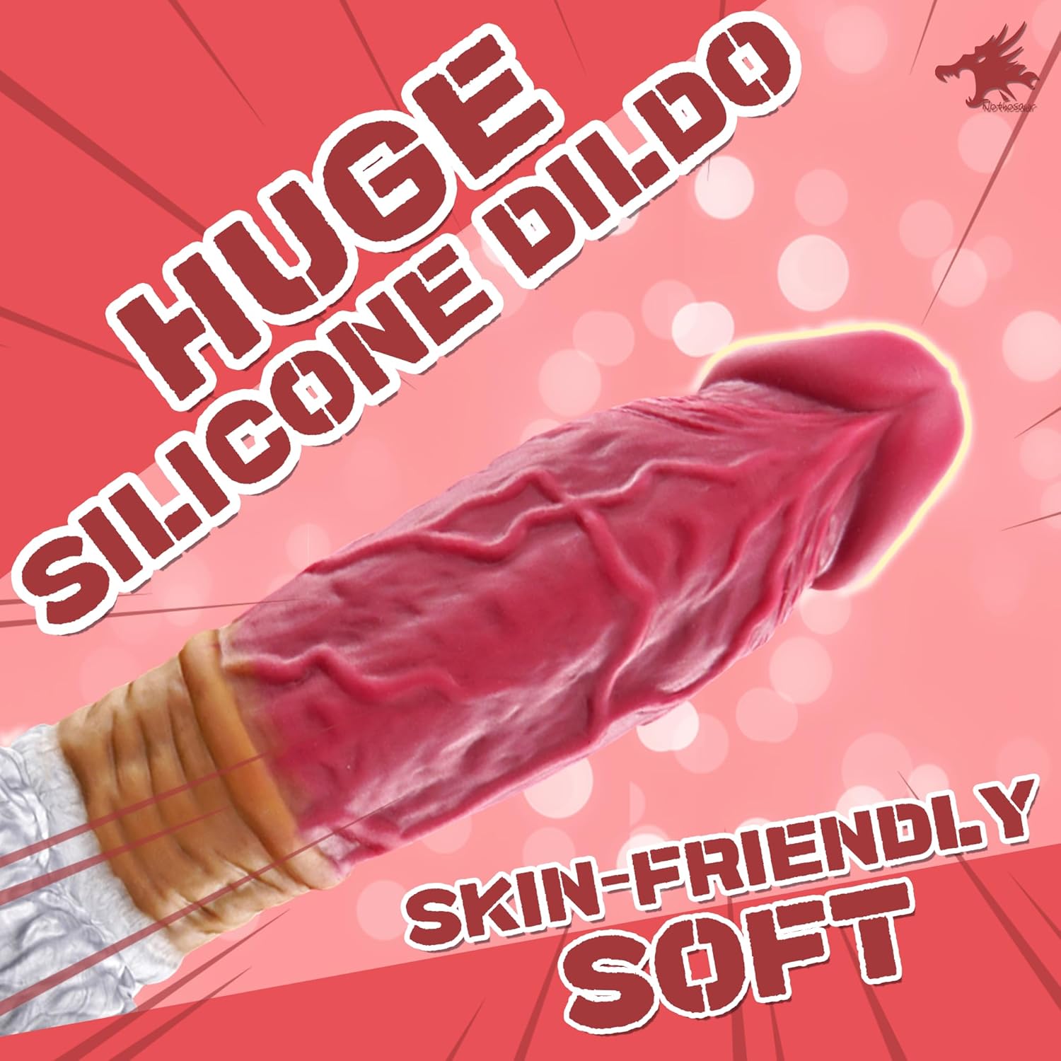 2.9" Diameter Huge Thick Dildo Nothosaur 「Famario」G-Spot Dildo Silicone Suction Dildo Anal Dildo Anal Plug,Unique Design Beginner Soft Dildo BBC Dildo, Dildo for Men Female Sex Toys L, Mountain