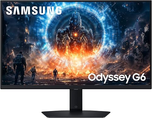 Samsung Monitor Gaming Odyssey G6 (S27FG602EU), Flat, 27'', 2560x1440 (QHD), IPS, 350 Hz, 1 ms, Compatibilità G-Sync, HDMI, Display Port, Ingresso Audio, HAS, Pivot, Flicker Free, Eye Saver Mode - 1