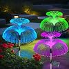 3Pack Garden Solar Lights Outdoor Waterproof Stake, 2026 Garden Ornaments Jellyfish LED 7 Colour Changing Multi-Coloured Light for Outside Yard, Pathway, Lawn Party Decor (3Pcs Double Jellyfish) [Energy Class A++]