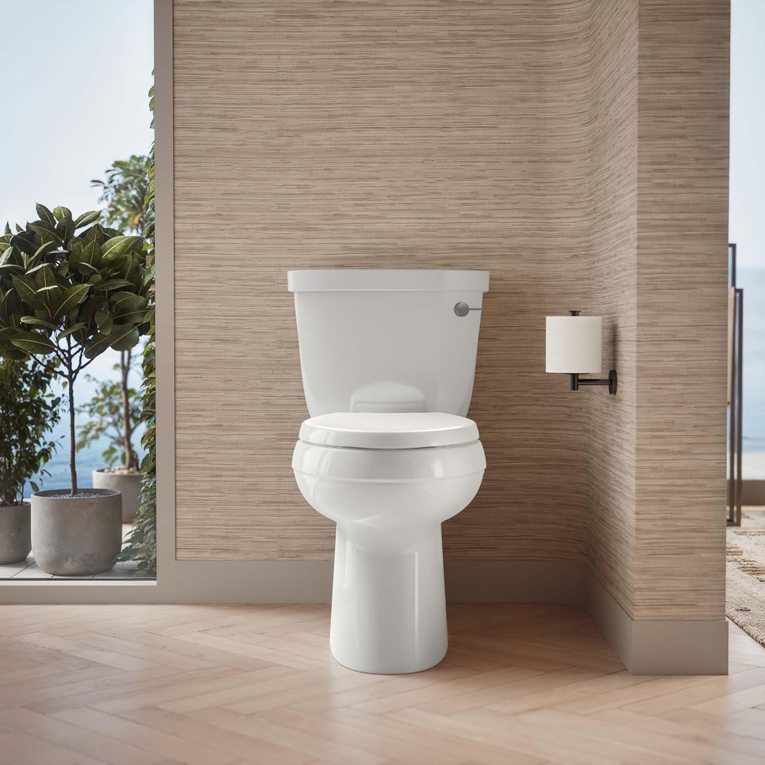 Kohler 4369-RA-0 Cimarron 1.28 gpf toilet tank with AquaPiston flush technology and right-hand trip lever, White