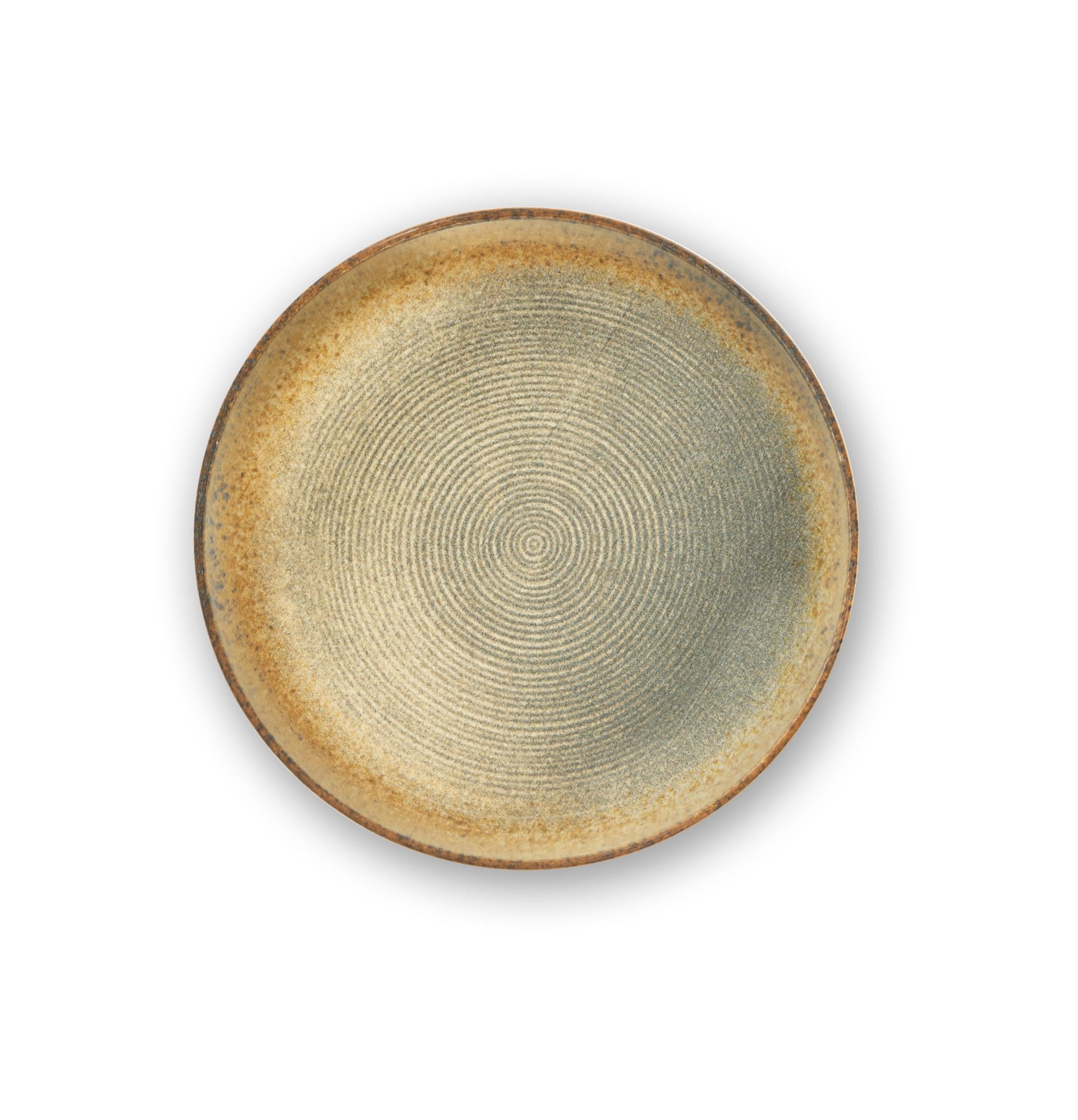 Excelsa Demetra - Juego de 6 platos hondos de cerámica, decoración digital, brillante y en relieve