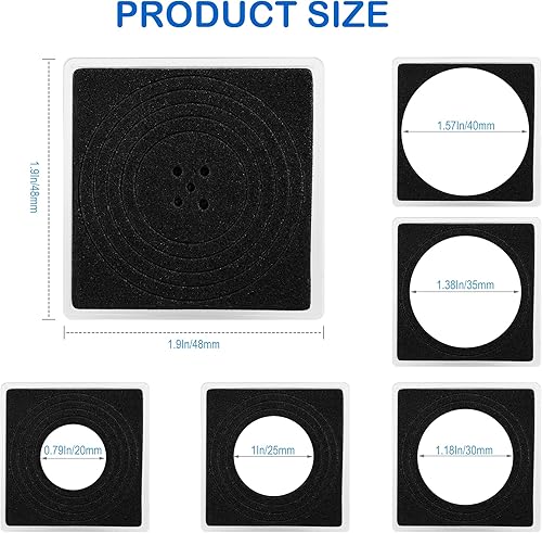 Miniatura 5 de Soportes para monedas, 20 soportes para monedas de dólares plateados, fundas transparentes para coleccionistas con 5 tamaños de junta negra de