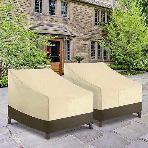 Miniatura 5 de SunPatio Paquete de 2 fundas para sillas de patio al aire libre, duraderas y impermeables, para sillas de descanso profundas, resistentes a los