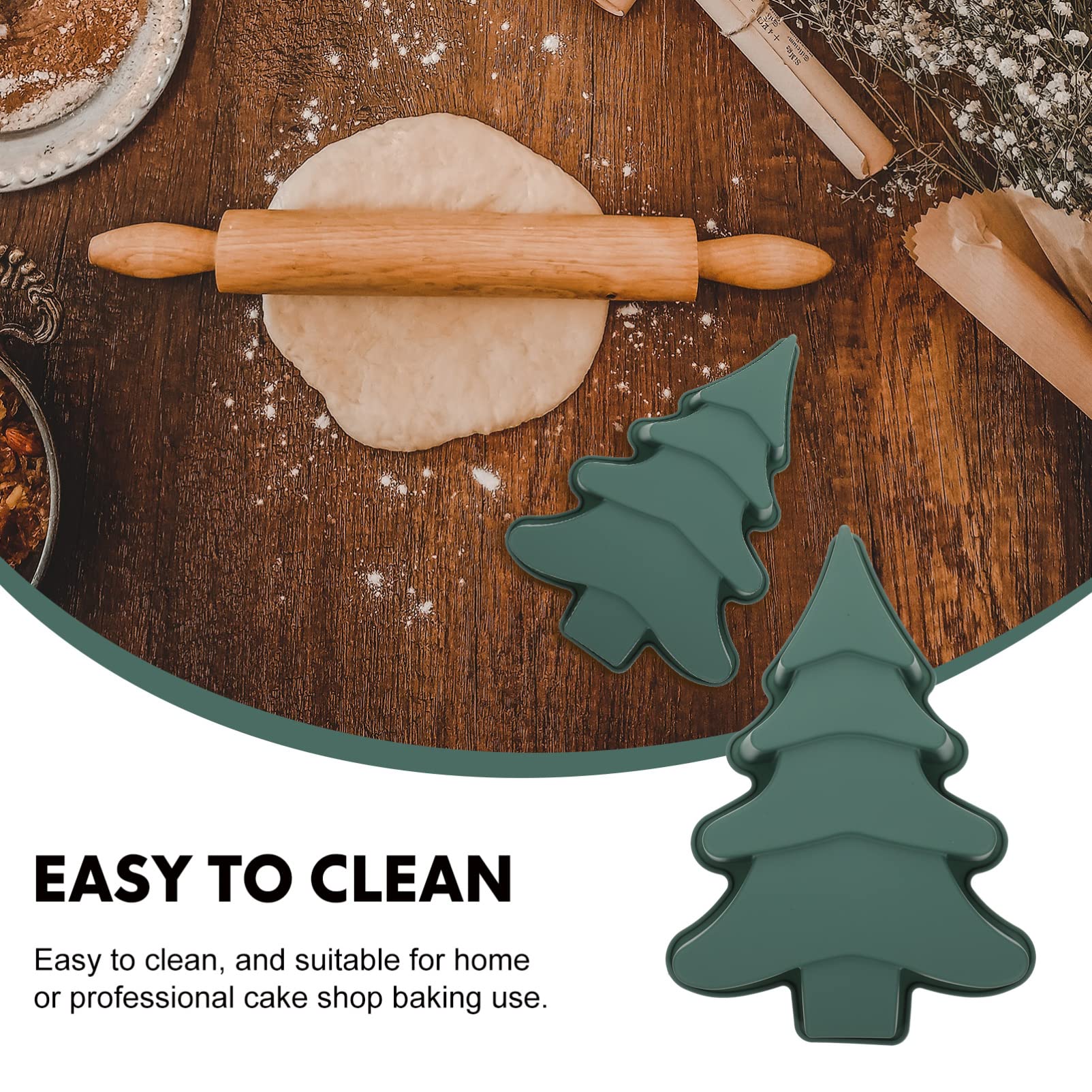 DOITOOL 5piezas Molde De Silicona Para Pastel Forma De Árbol De Navidad Resistente y Antiadherente Para Repostería y Celebraciones Apto Para Uso Doméstico y Profesional