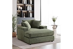 44" Oversized Comfort Corduroy Relaxation Recliner and Ottoman