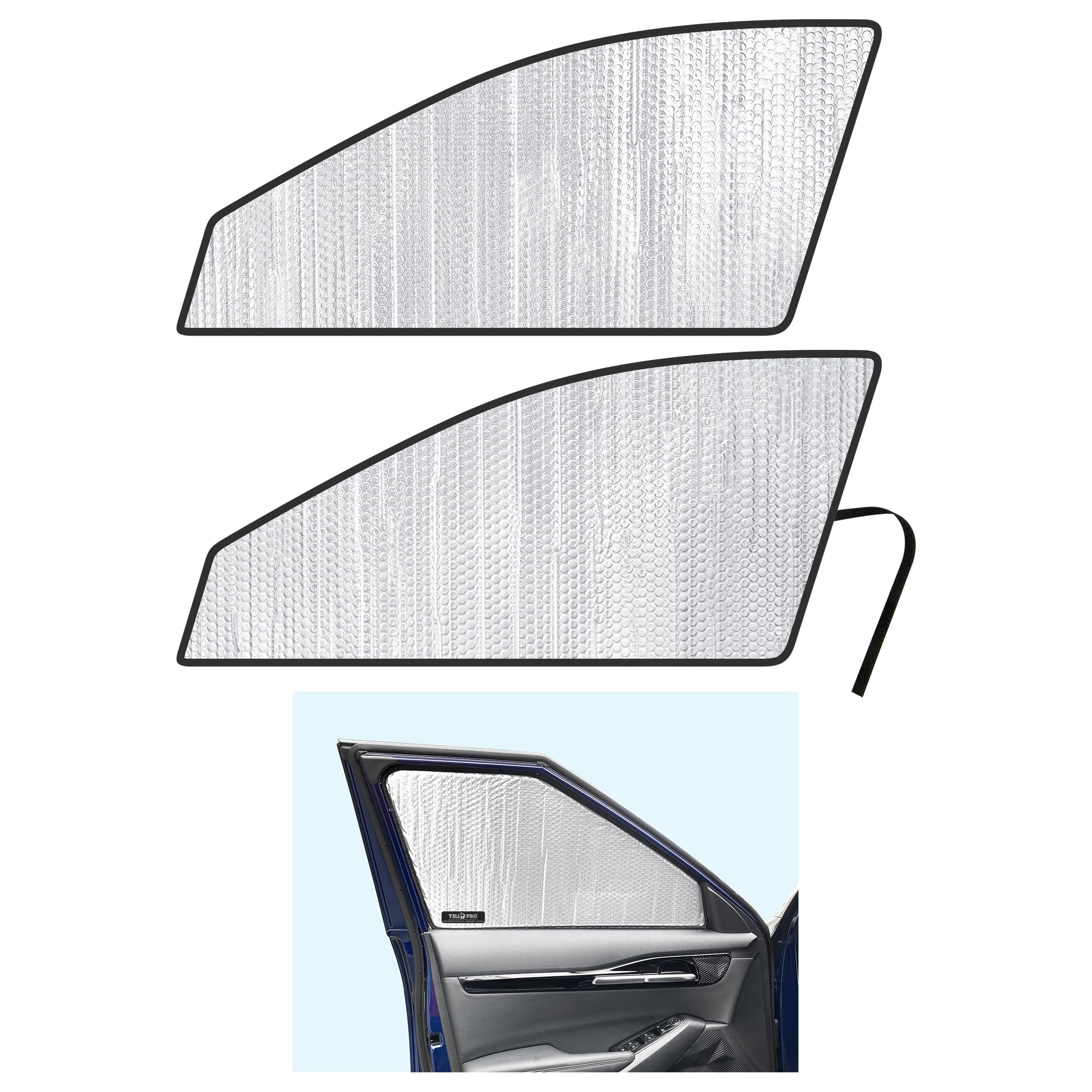 YelloPro Side Window Front Seat Sunshade (Set of 2) Custom Fit for 2021 2022 2023 2024 2025 Kia Seltos SUV, LX, EX, S, S Turbo, SX Turbo, UV Reflector Sun Protection Accessories (Made in USA)