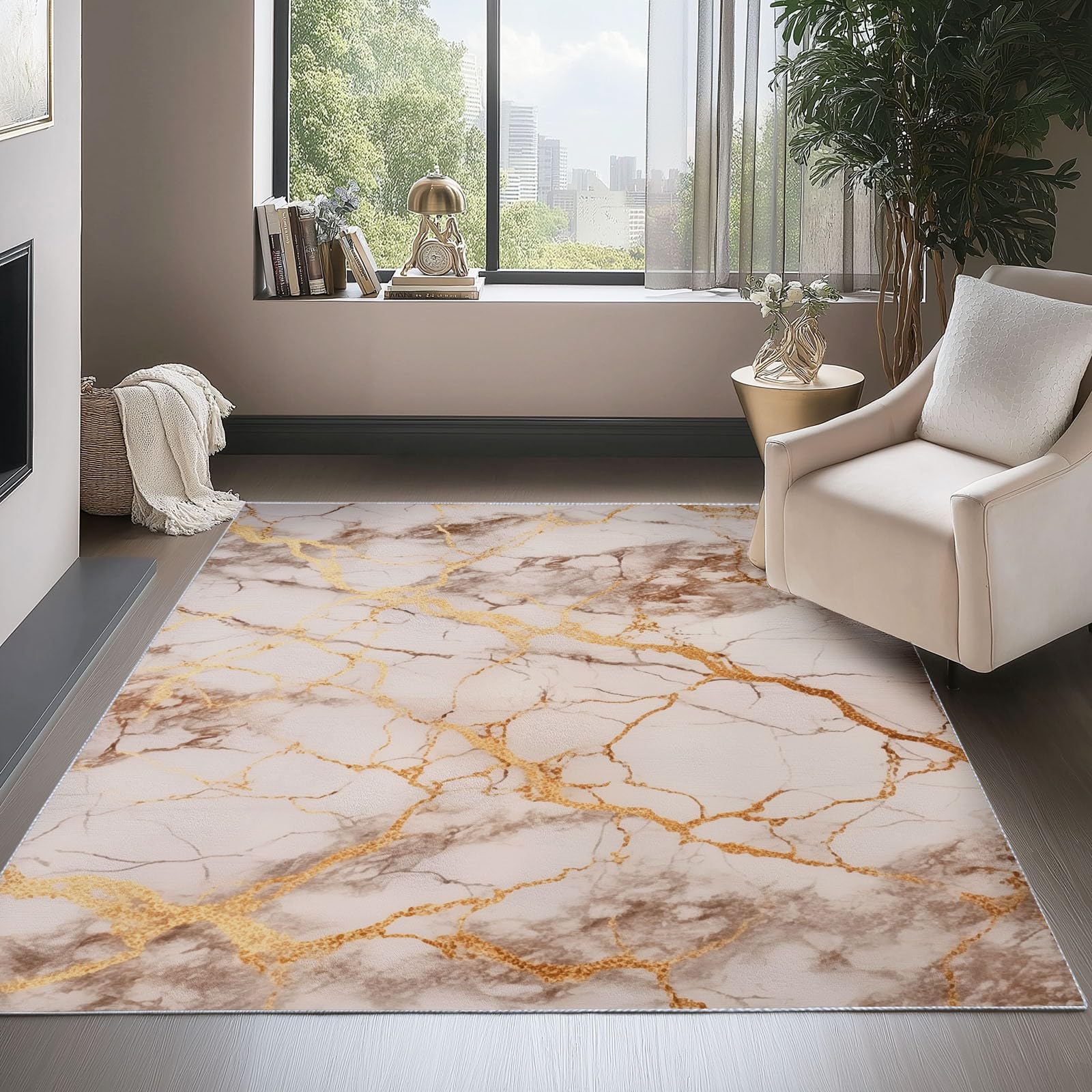 Tapis salon marbre moderne antidérapant pour protéger et habiller vos pièces
