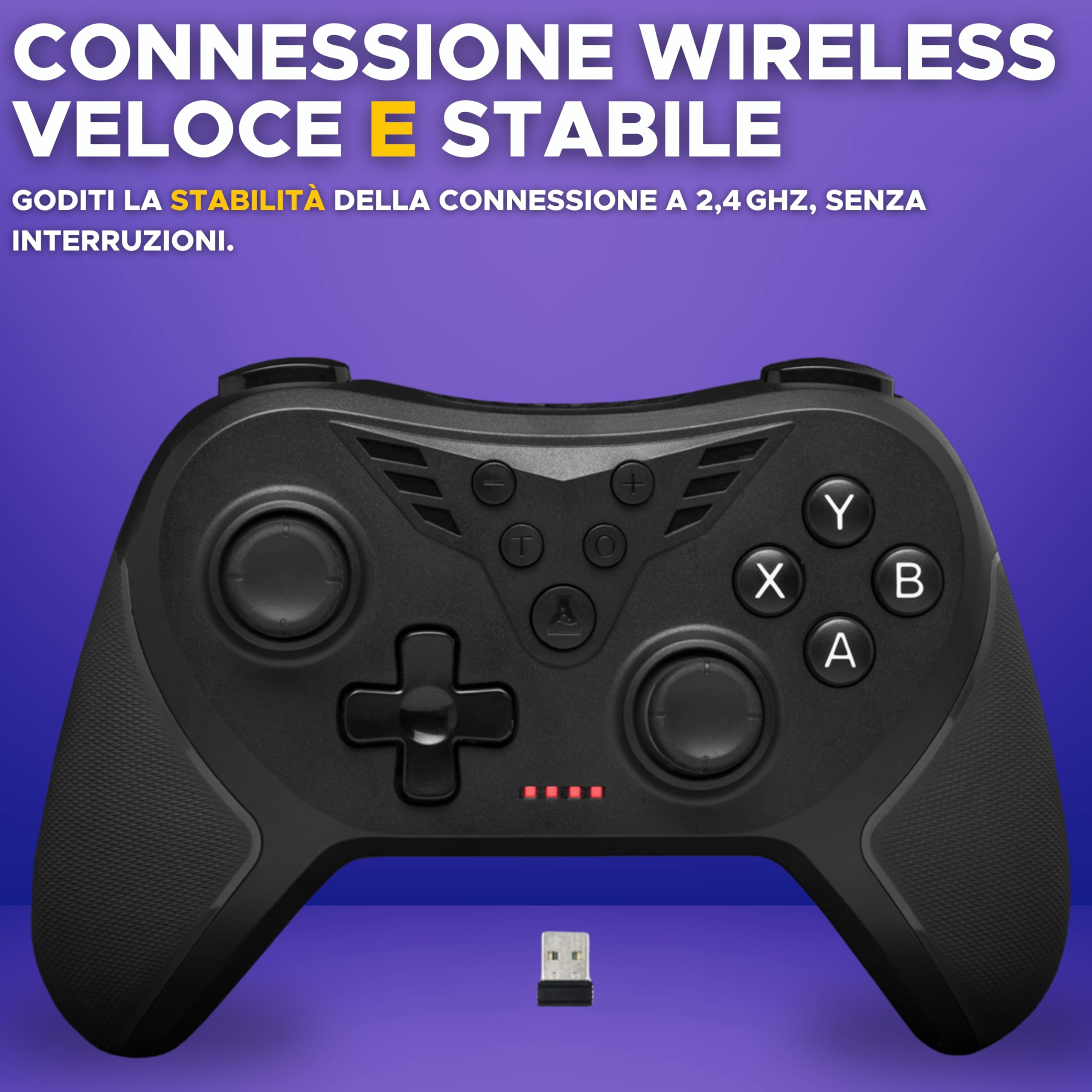 The G-Lab – K-Pad Helium WL – Controller PC Wireless Ricaricabile – 2.4 GHz, Vibrazioni Regolabili, 12 Pulsanti, 4 Grilletti (2 Programmabili), Modalità Turbo, Macro, Compatibile Windows 10/11 e PS3