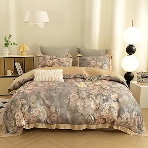 ECOCOTT Bedding 3-Piece Duvet Cover Queen Size – Silky Soft 100% Lyocell, Cooling & Breathable for Hot Sleepers, Ultra-Smooth with Modern Feathered Pattern, Moisture-Wicking