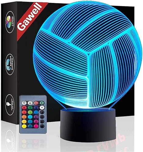 Lámpara de ilusión 3D Gawell luz nocturna que brilla en 7 colores con interruptor táctil inteligente cable USB regalo creativo juguetes