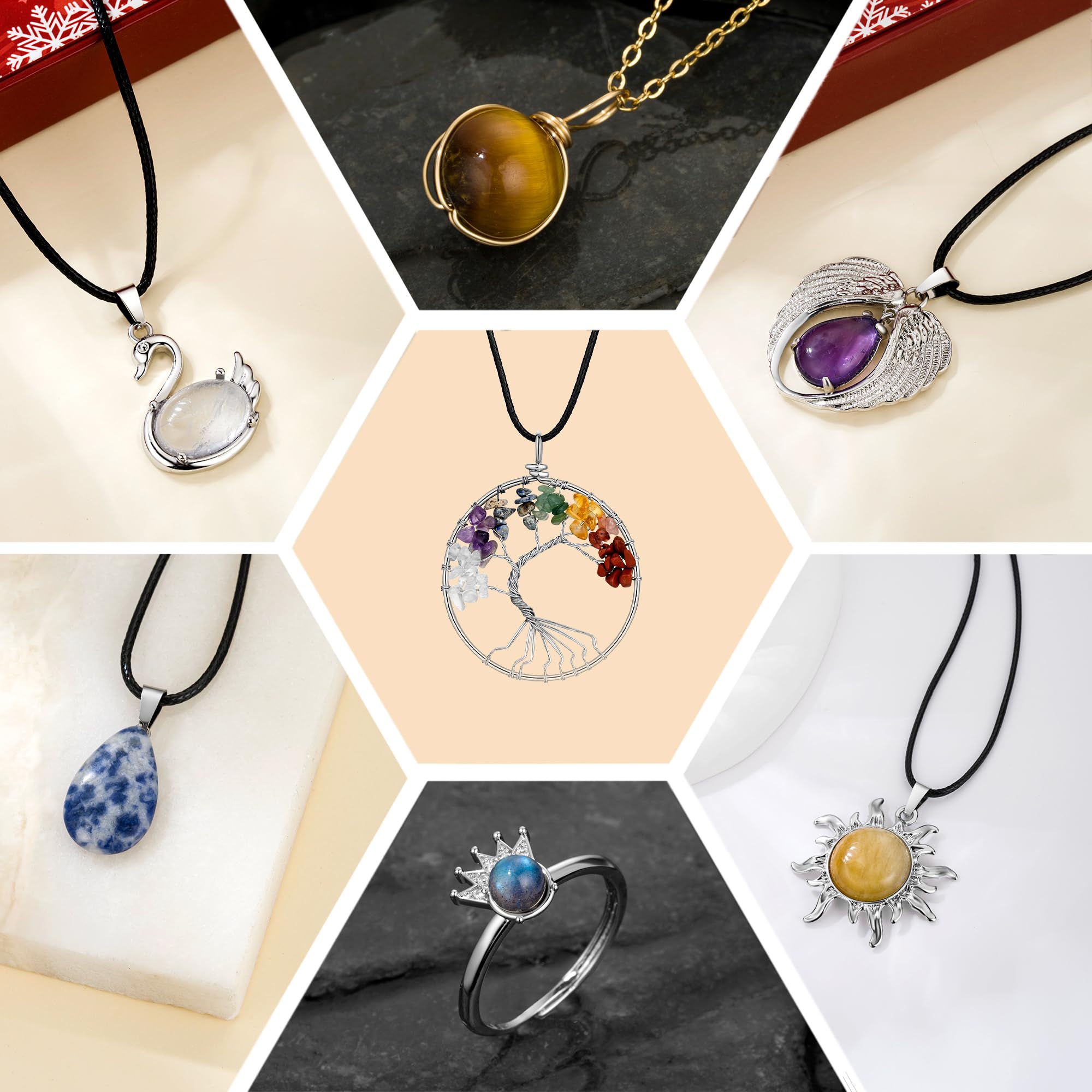 Calendario De Adviento 2025 Joyería Cristal Mujeres Niñas 24 Sorpresas Navideñas Collares Pulseras Pendientes Anillos Piedras Preciosas Naturales