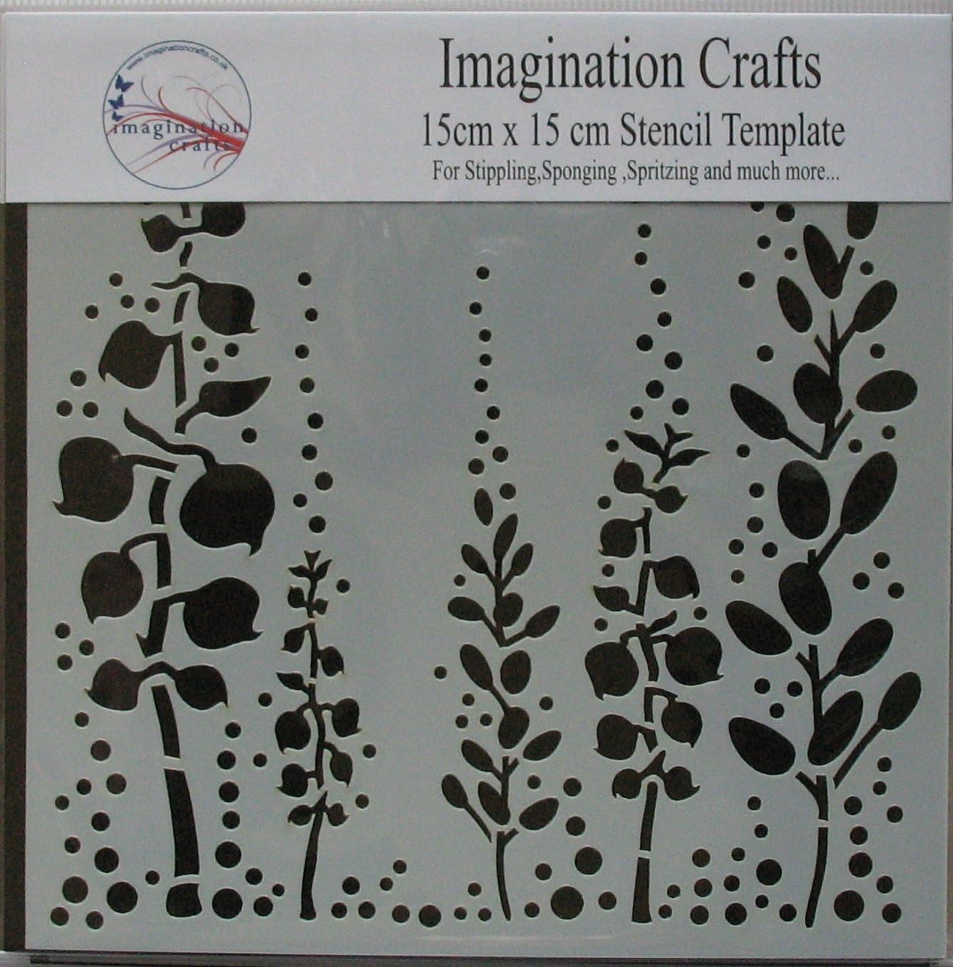 Imagination Crafts MASK Stencil template 6" x 6" (15cm) BAY LEAF