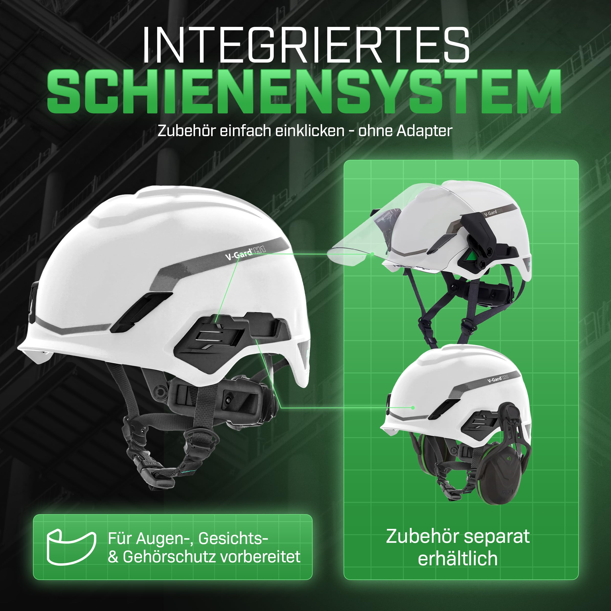 MSA V-Gard H1 Novent Bauhelm - unbelüfteter Schutzhelm für Baustelle & Elektriker - Helm nach DIN EN 397 für die Arbeit