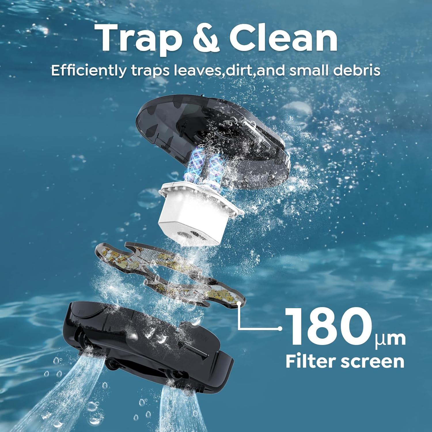 S1 Pro Cordless Robotic Pool Cleaner, 130-Min Runtime, Cleans Up to 1,292 Sq.Ft, Dual-Motor Pool Vacuum, Automatic Cleaner with Large Filter Basket, Fast Charging & Self-Parking (Soft Gray) thumbnail