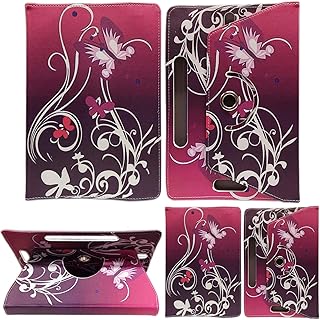 Universal Case for 10" 10.1" inch Tablet, PU Leather Folio Protective Cover with Multi-Angle Stand Feature Case For Universal 10.1 inch Tablet, Samsung 10.1 Tablet, Lenovo 10.1 Tablet & All Other 10" / 10.1" Tablet (BUTTERFLY PURPLE)