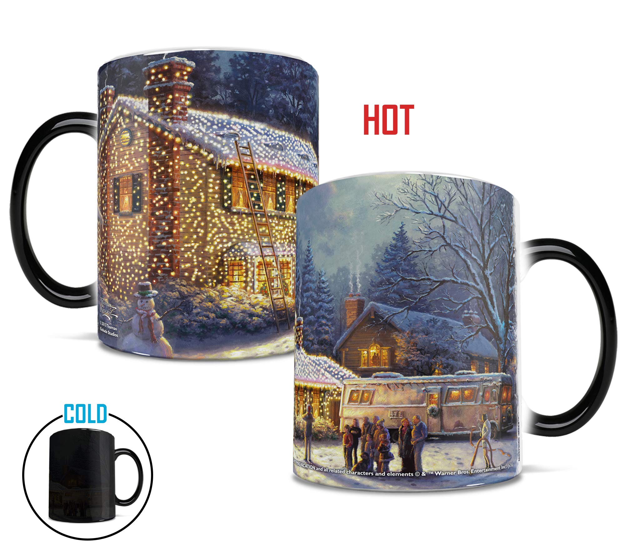 Morphing Mugs National Lampoon's Christmas Vacation - Griswold House - One 11 oz Color Changing Heat Sensitive Ceramic Mug – Image Revealed When HOT Liquid Is Added!