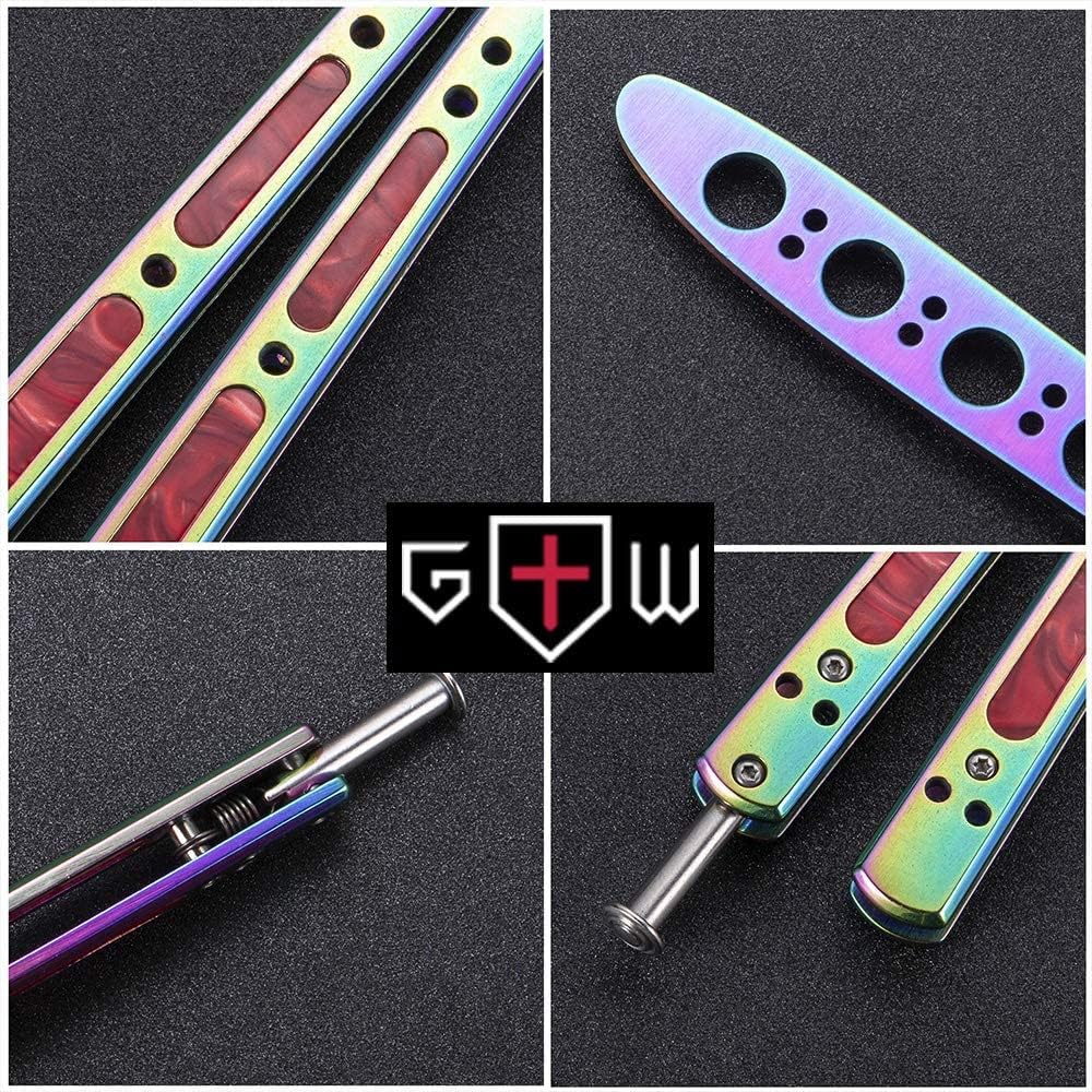 Bundle of 2 Items - Butterfly Knife Trainer Balisong Trainer - Practice Butterfly Knives - Butterfly Knife NOT Real Blade NOT Sharp - Butterfly Knofe Knifes - Dull Trick CSGO Knife Trainer - Gifts