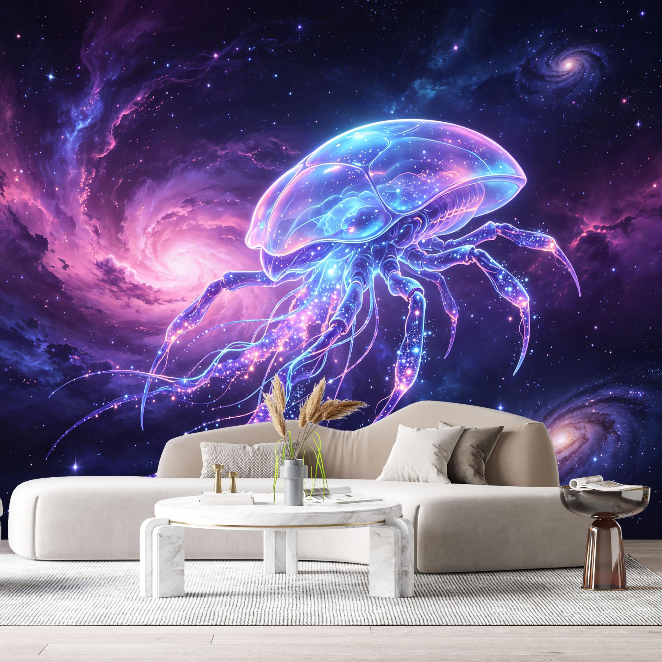 Custom Size Wall Murals Abstract Cosmic Jellyfish Space Nebula Modern 3D SelfAdhesive Wall Fabric Removable Large Wallpaper for Photo Living Room