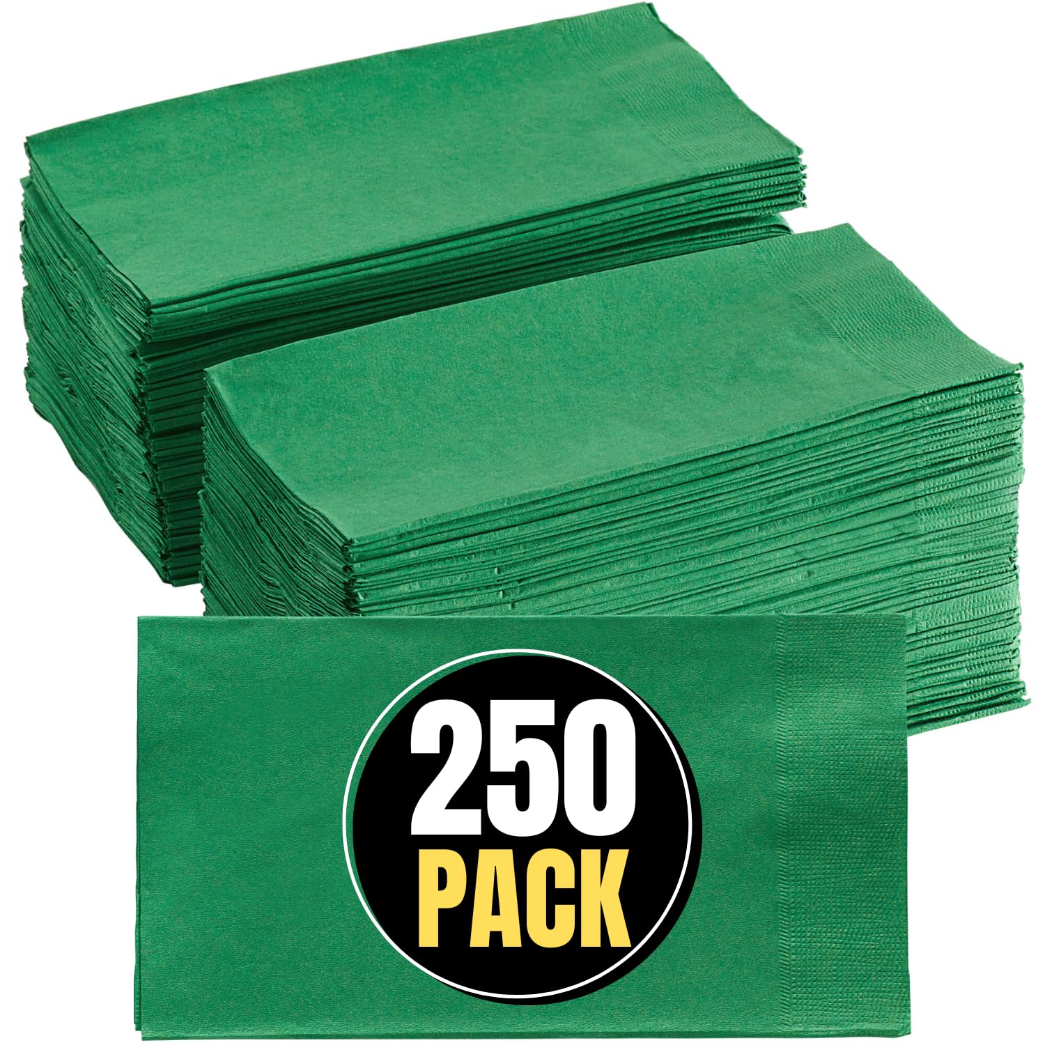 1InTheHome Green Dinner Napkins Disposable, Paper Hand Towels, Paper Dinner Napkins, 2-Ply, 15" x 17", 250 Pack