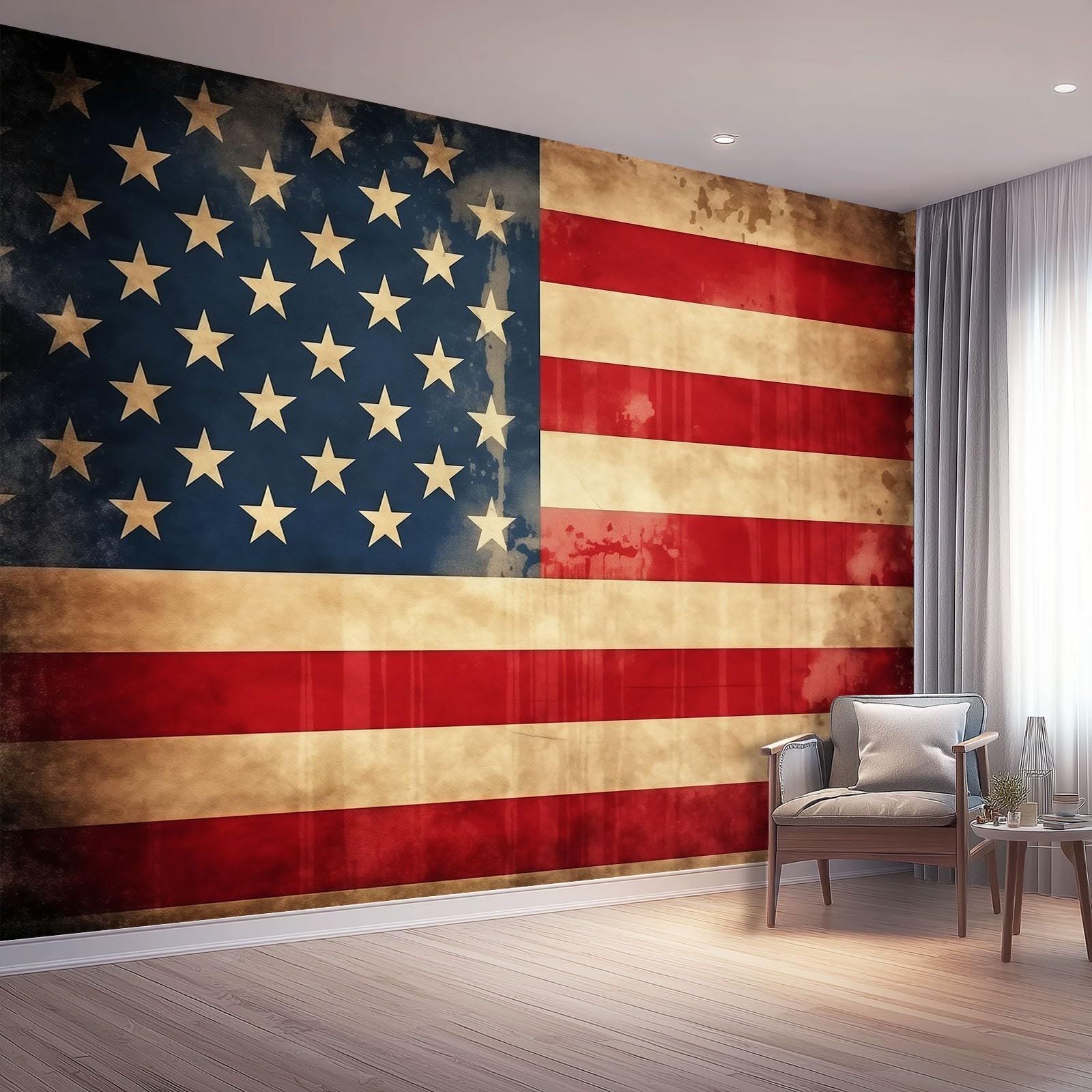 Tapeta 3D z włókniny 3D flaga retro 350 x 256 cm tapeta ścienna do salonu sypialnia kolorowa