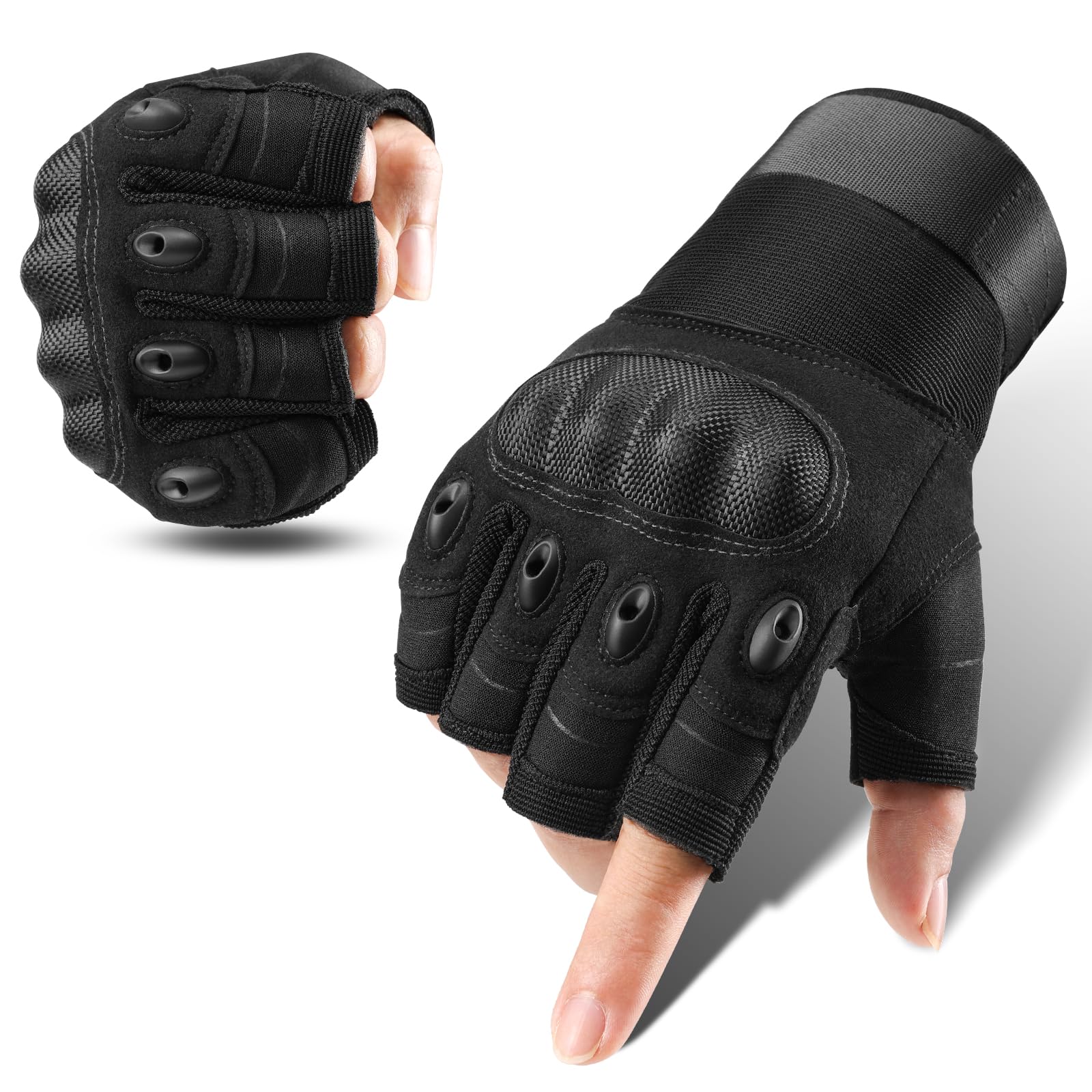 Cierto Motorcycle Gloves for Men and Women: Touch Screen Tactical Gloves with Full Finger Breathable Hard Knuckle & Adjustable Wrist for BMX ATV MTB Riding, Motocross, Road Racing, Cycling, Climbing
