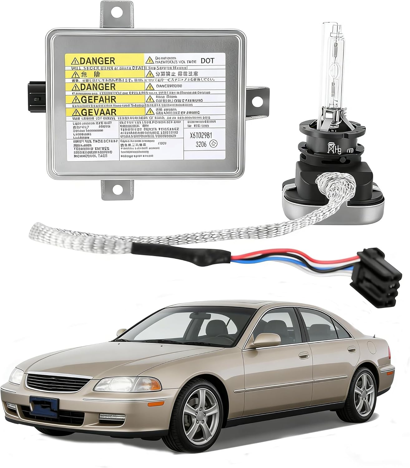 HID Headlight Ballast & D2S Bulb 06-14 for Acura TL TSX 08-12 for Honda for Accord 04-17 for Honda Odyssey 07-13 for Mazda 3 07-16 for Mitsubishi Outlander Xenon Ballast Control Module