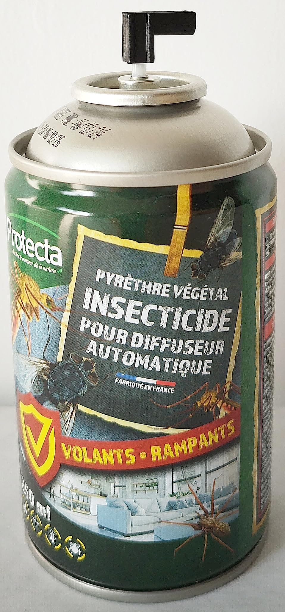 PROTECTA - Recharge Pyrèthre Anti Mouches & Anti Moustiques - Lot de 2 - Manuel ou pour diffuseur automatique