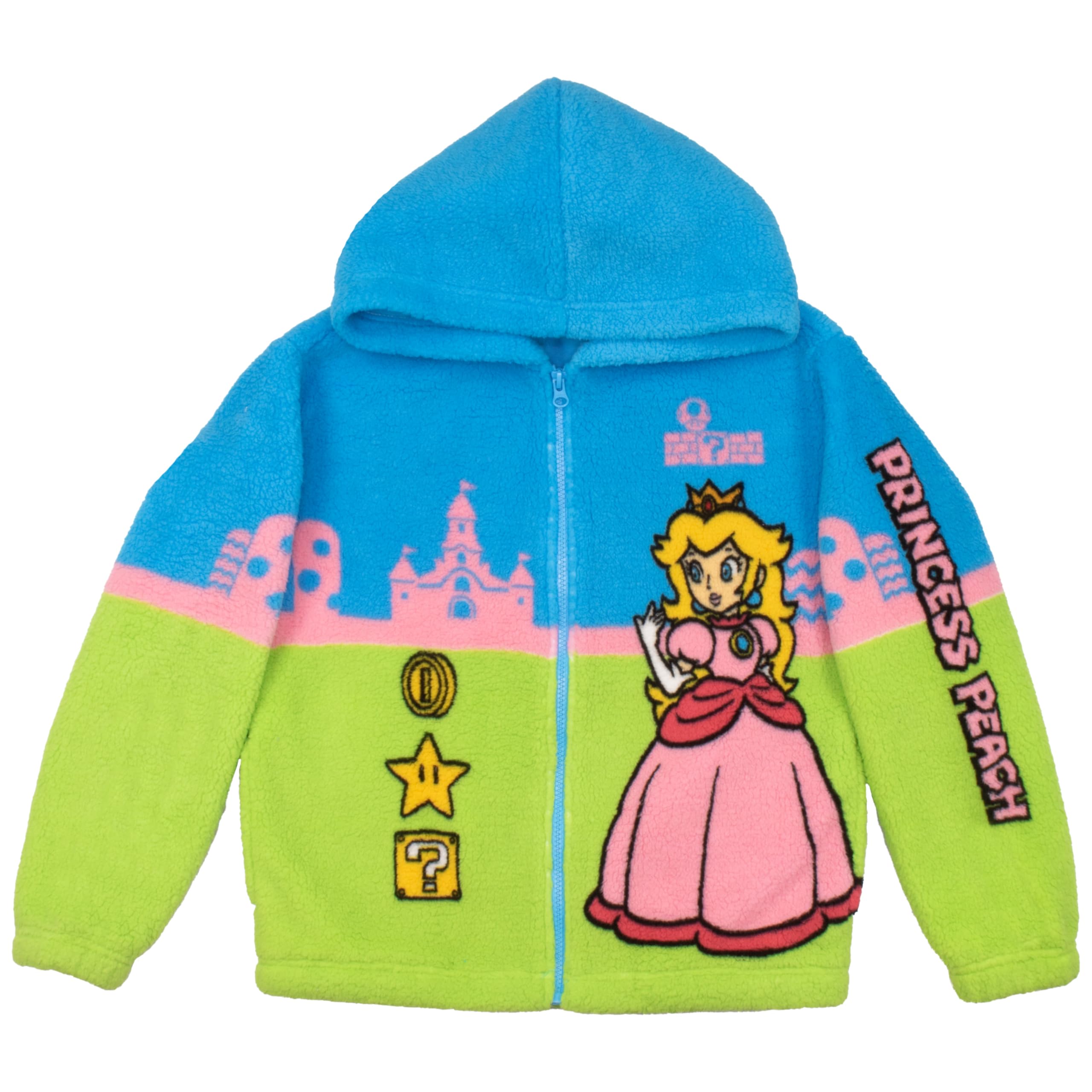 Nintendo Super Mario Brothers Sherpa Hoodie - Zip-Up Hooded Sweatshirt Jacket for Kids