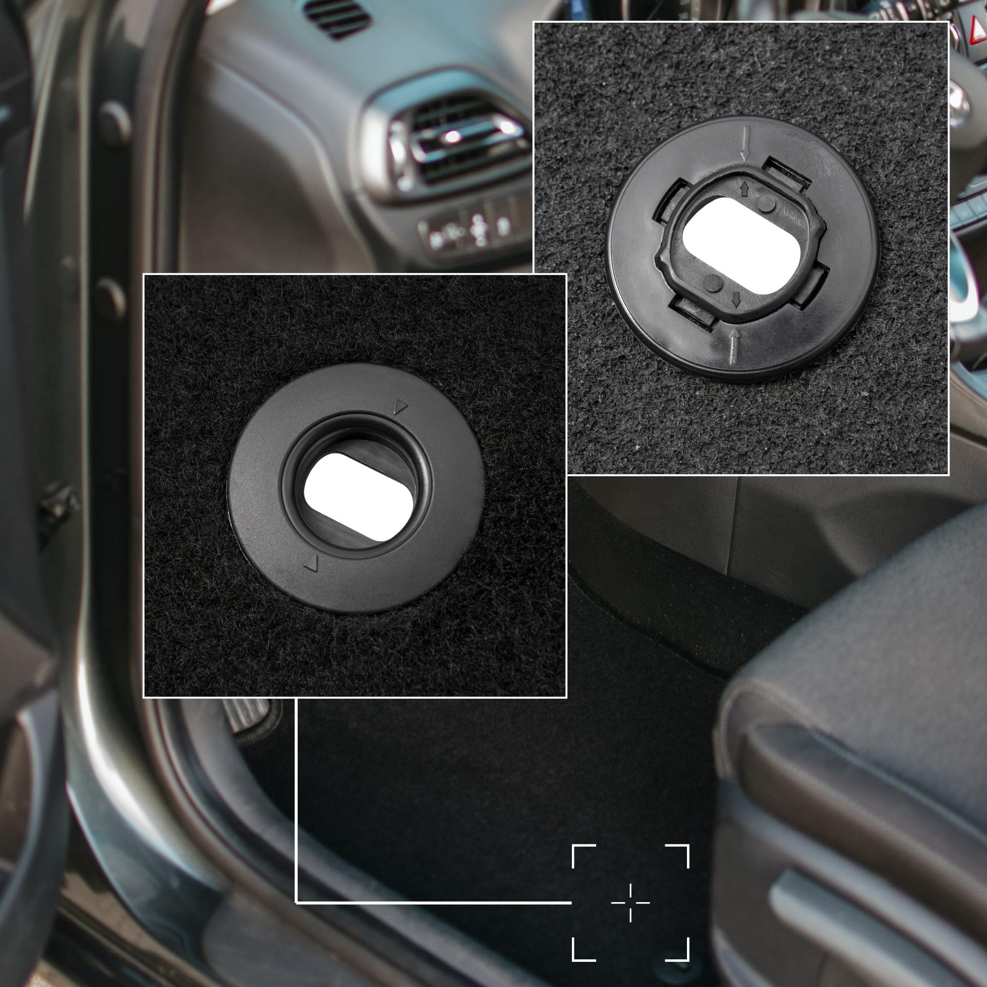 Tapis Avant Sur Mesure Pour Toyota Yaris III Hybrid (2013-2017) - Velours Basic, Antidérapant - Noir, 2 Pièces