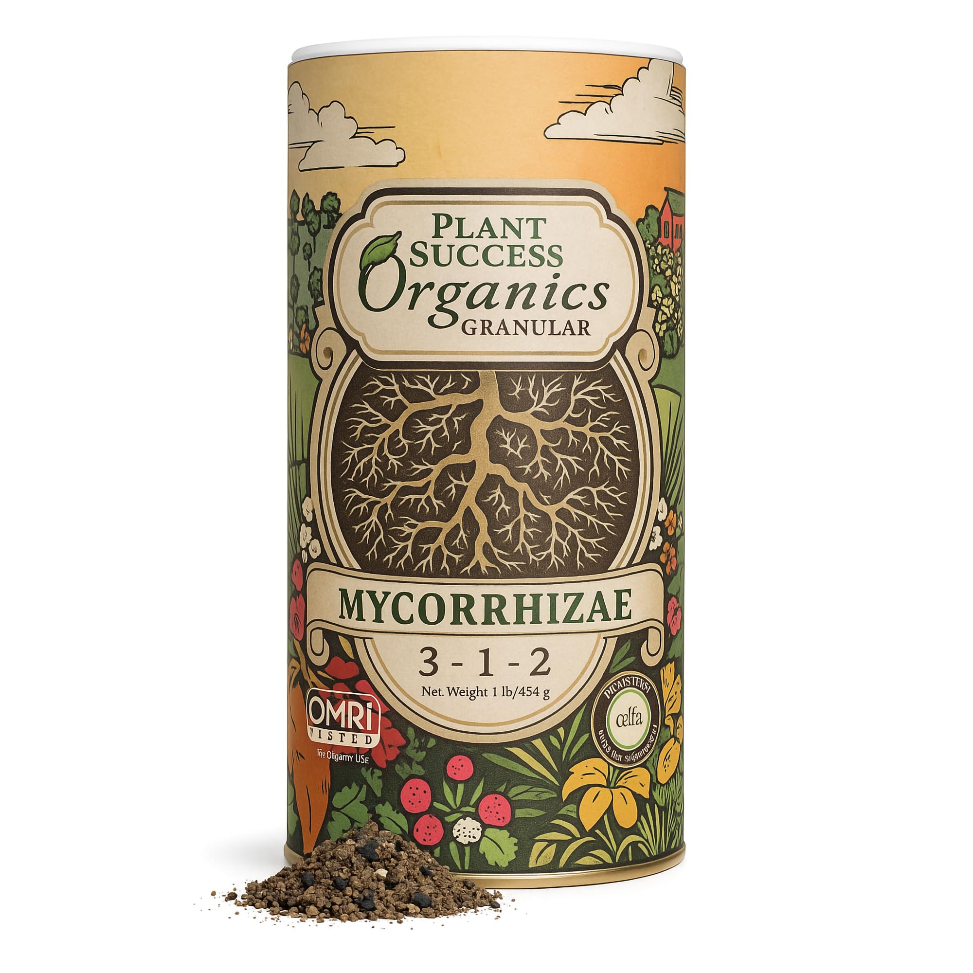 Mycorrhizal Fungi Plus Starter Fertilizer for Plants, Made in The USA, Plant Success Organics, Root Stimulator, Treats 480 Plants, Ultra Concentrated Mycorrhizae for Tree, Rose and Flower Care
