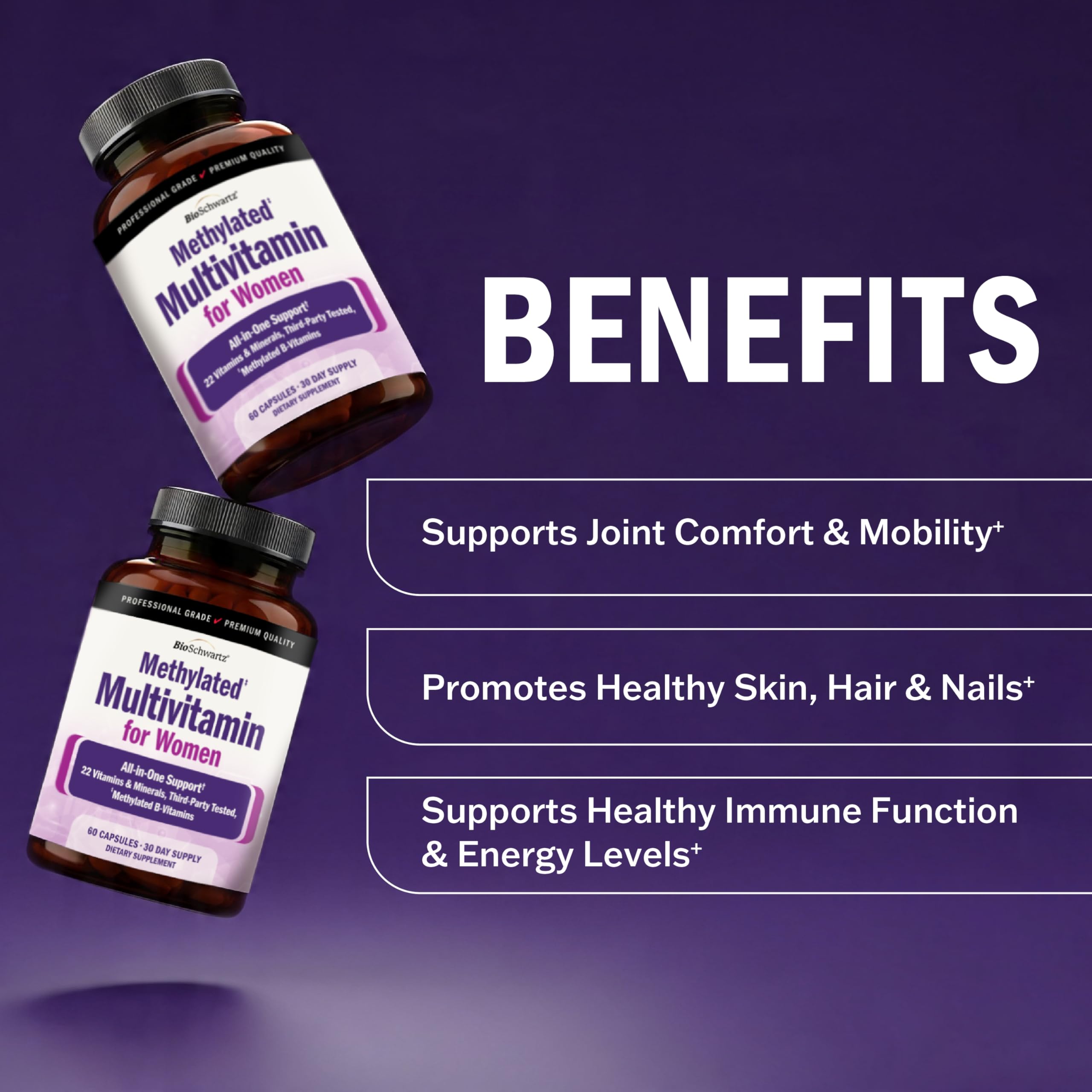 Methylated Multivitamin for Women for Healthy Skin, Hair & Nails, 60ct — Amazon image 4
