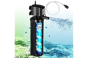 Small Pond Filter for 75-300 Gallon Tank, Aquarium U-V Filter Green Clean...