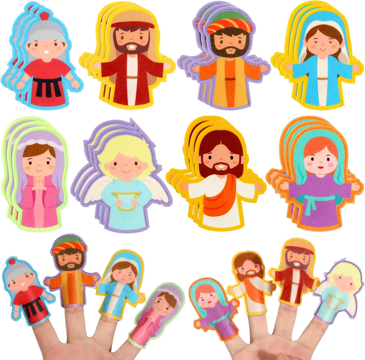 Pcs Religious Finger Puppets for Easter Christian Nativity Bible Toys