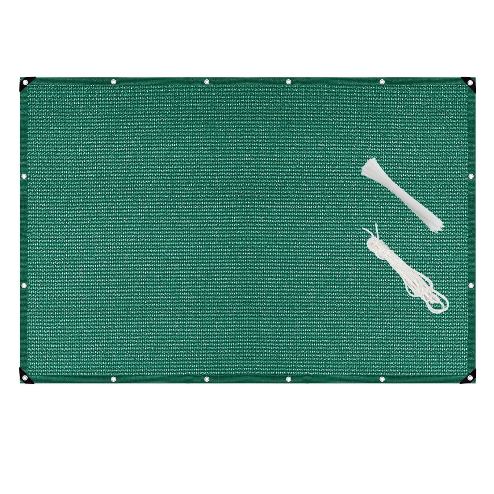 Schattierungsnetz 180x360cm, Sonnenschutz Camping Atmungsaktives Kleine Markise mit Befestigungsseile für Gewächshäuser, Kleintierhalter - Dunkelgrün