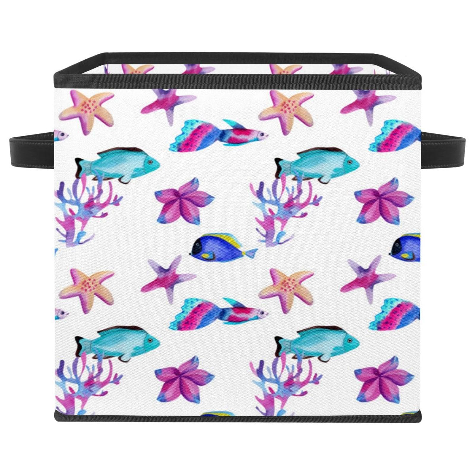 Boîte de rangement pliable de qualité supérieure au motif marin élégant