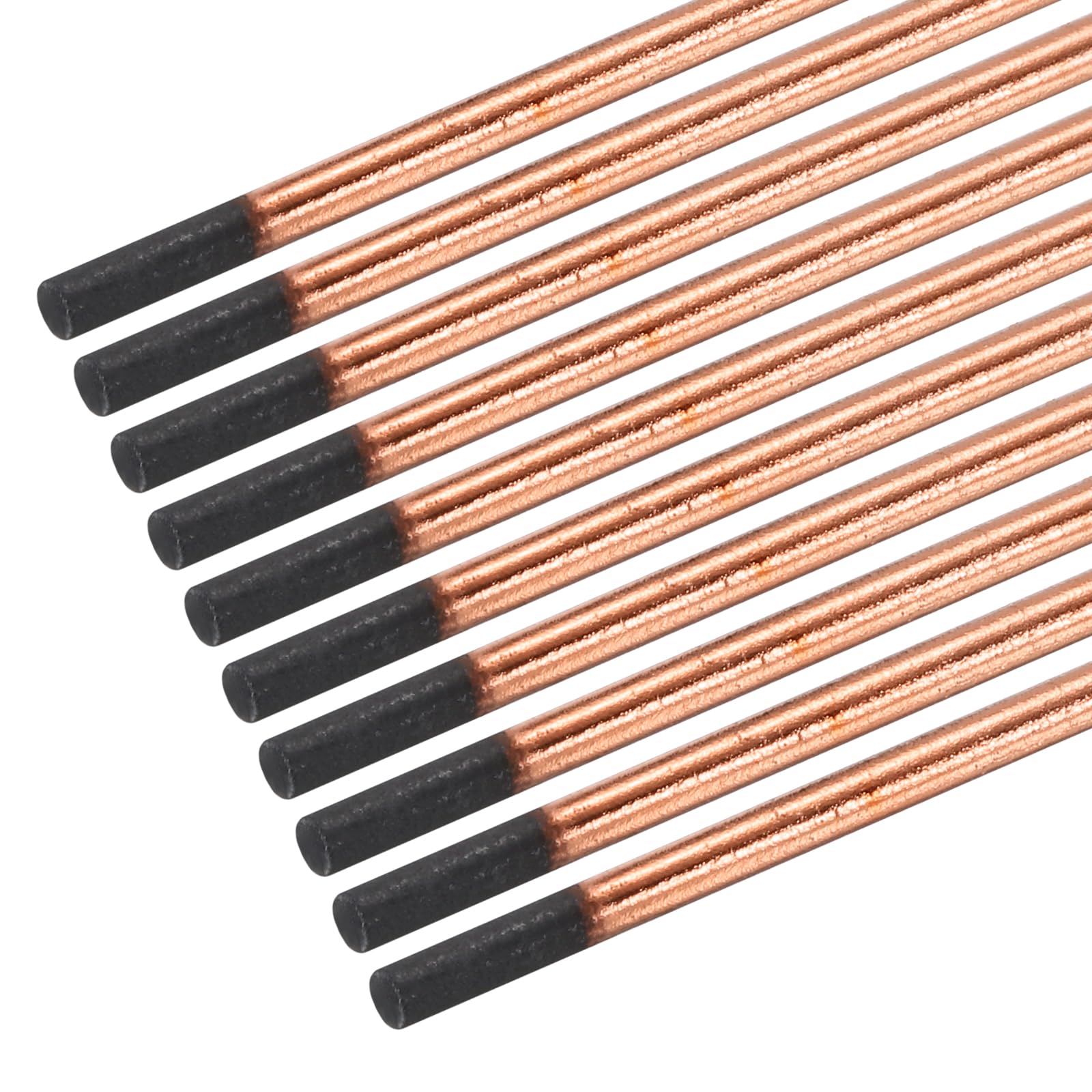 PATIKIL 10pcs 7mmx355mm(0.28"x14") Carbon Arc Air Gouging Rods Copper Graphite Coated Gouging Electrode Rods for Welding