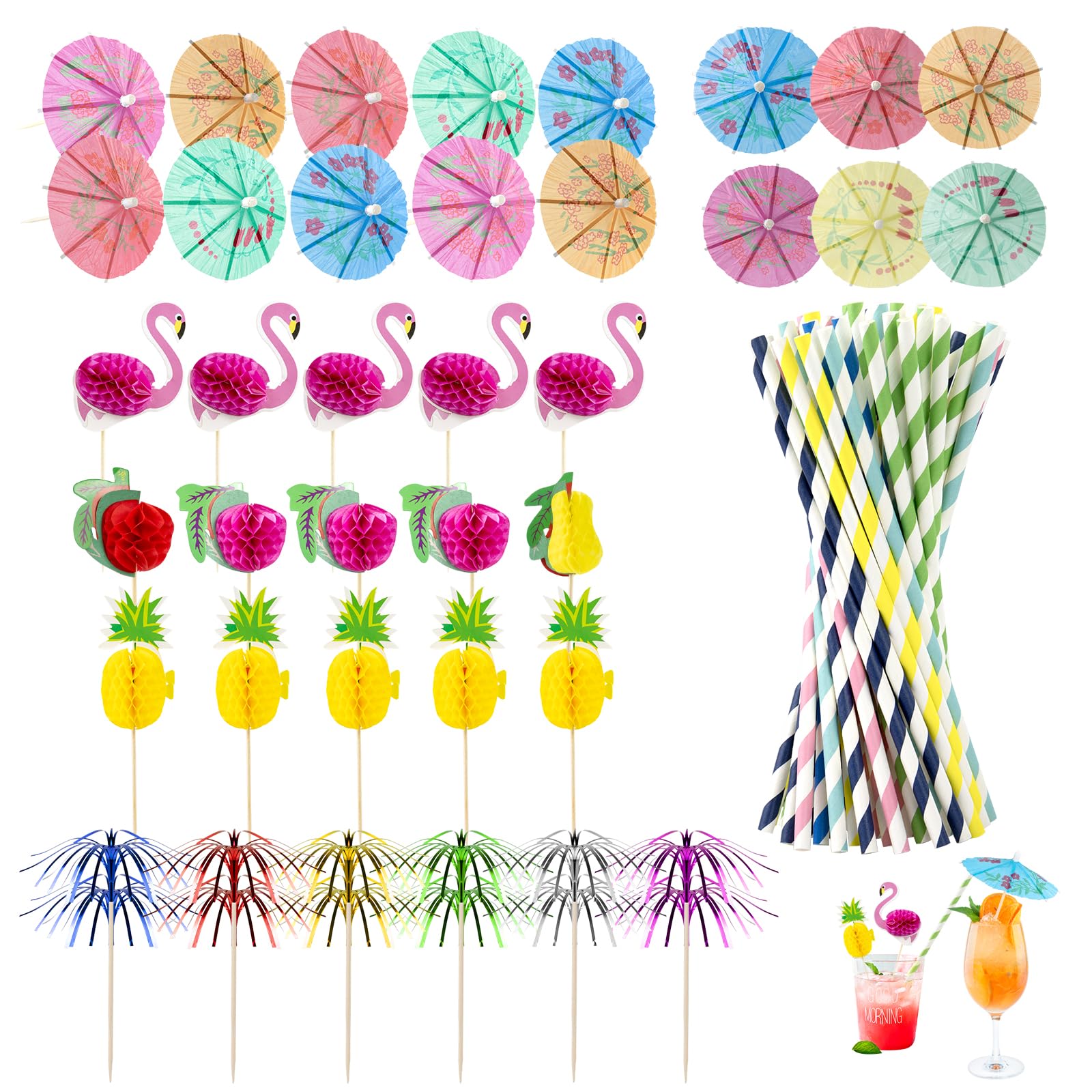 165 PCS Cocktail Accessories for Drinks, Party Bar Drink Decorations Set