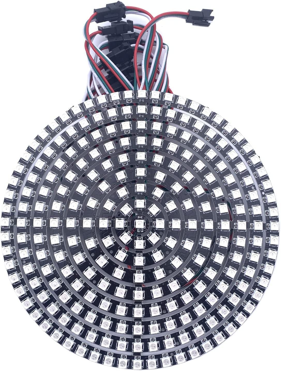 WS2812B 8/16/24/35/45/60/90/241 LED Pixel Module LED WS2812 IC RGB Couleur Ronde Cercle LED CC 5 V (16 LED, Noir