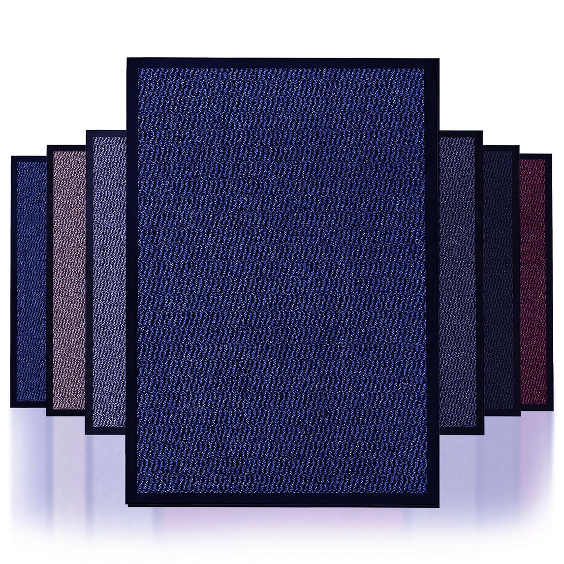 NAUSHA Best Price Dirt Trapper Door Mat Heavy Duty indoor & outdoor Rubber Non-Slip Floor & Kitchen Barrier Mat Easy Clean Absorbent Soft Feel Entrance Rug Shoes Scraper Floor Mat (Blue, 60x80 cm)