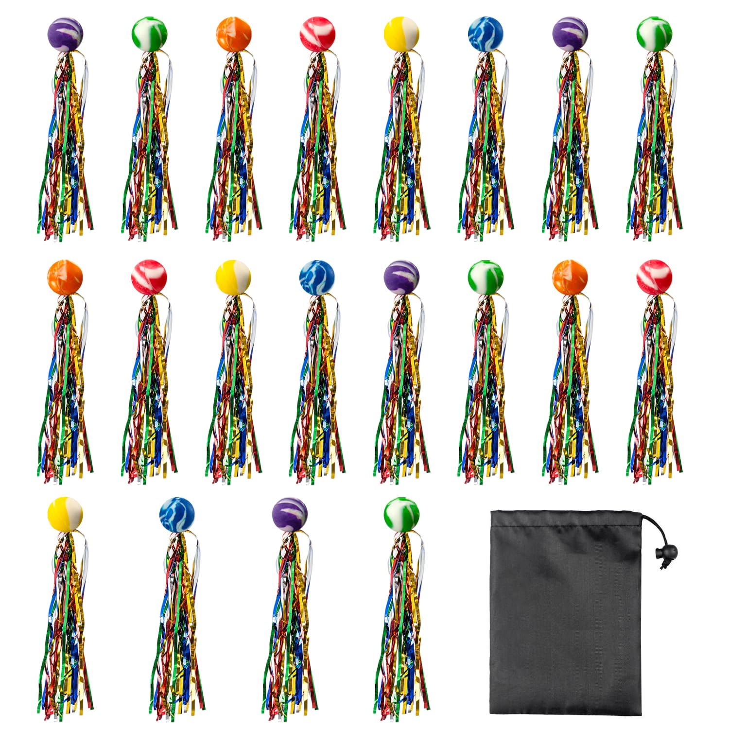 MUYAPAY 20 Pièces Balle Rebondissante avec Ruban,Balle Rebondissante Enfants, Fêtes d MUYAPAY 20 Pièces Balle Rebondissante avec Ruban,Balle Rebondissante Enfants, Fêtes d