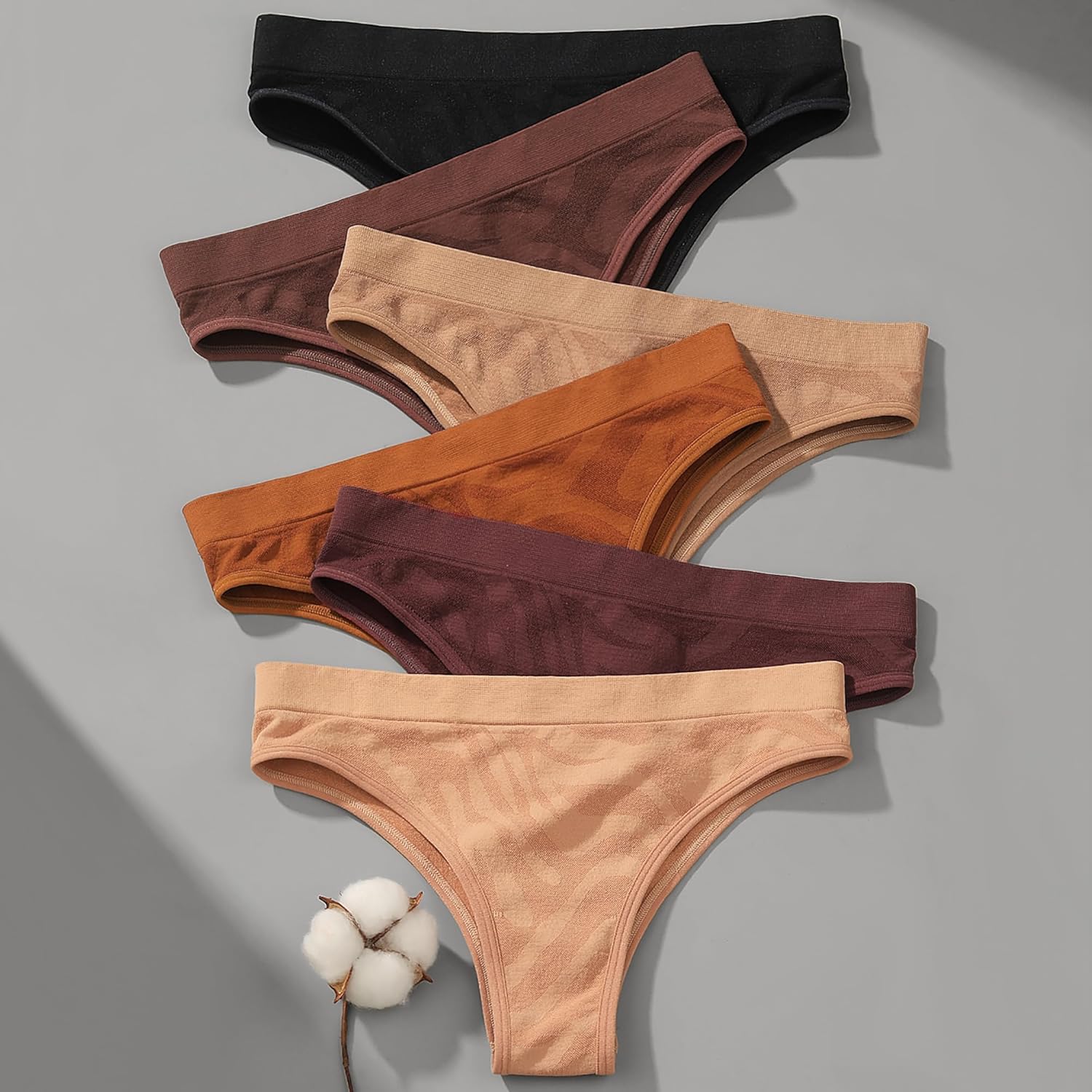 XI LIU 6 Pack Solid Color Thongs for Women Stretchy Breathable Women's Panties Sexy Women's Underwear - Image 8