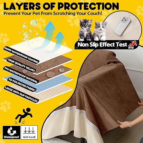 Miniatura 6 de Loiion Protector de muebles contra arañazos para gatos, antideslizante, impermeable, para mantener alejados a los gatos, protectores de sofá aptos