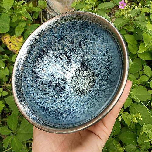 Miniatura 4 de Tazón de té Matcha, esmalte Tenmoku Bloom 11.8oz, Kiln Change Jian Ware Chinese Jian Zhan, ceremonia de taza de té matcha, porcelana auténtica