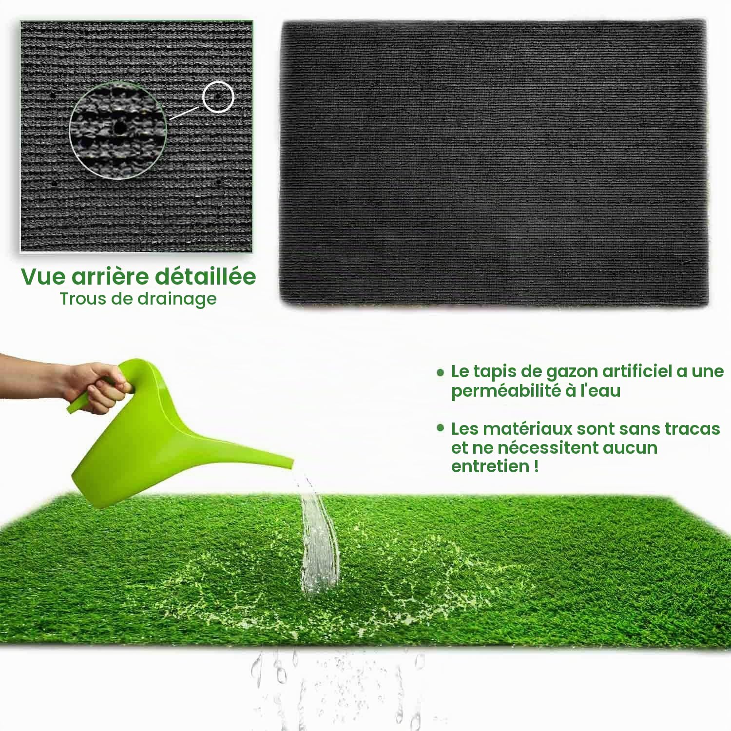 LITA Gazon artificiel synthétique de qualité supérieure,hauteur de pile de 10mm,faux gazon synthétique haute densité,pelouse pour chien de compagnie de jardin à l'aspect naturel et réaliste(1mx3m)