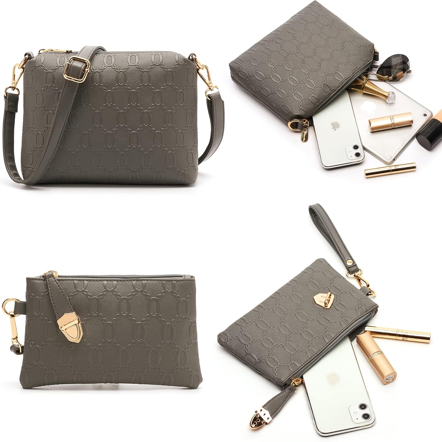 Women's Fashion Handbags Tote Bags Shoulder Bag Top Handle Satchel Purse Set 4pcs - Image 7