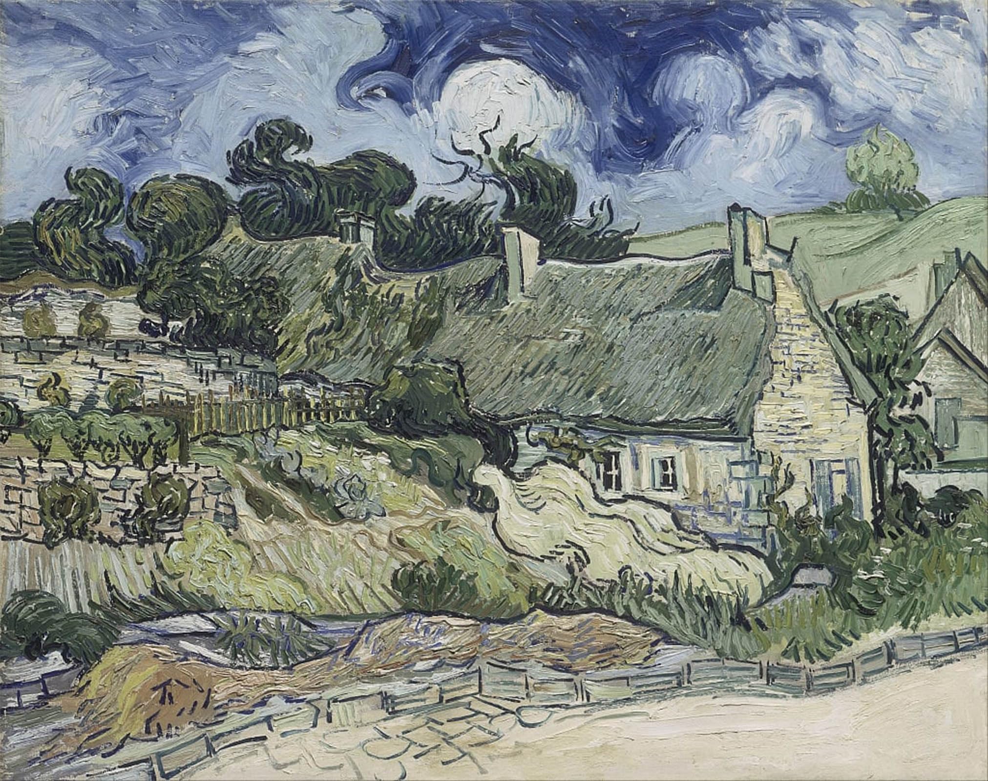 ARTXLXXBN Famous Art Print Poster Vintage Wall Art Thatched Cottages At Cordeville Canvas Art Poster for Home Decor 60x90cm