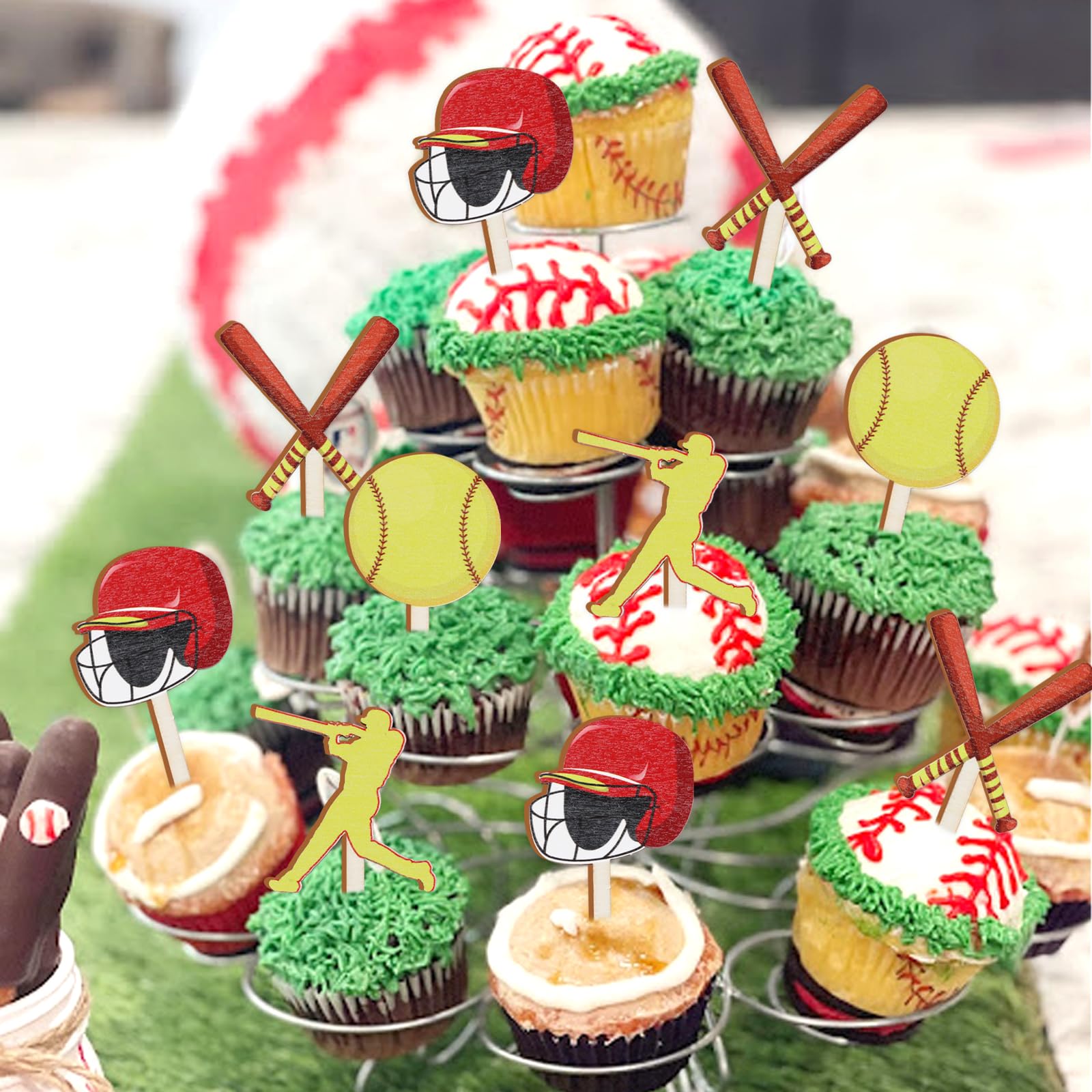 Softball Cupcake-Ständer Aus Pappe – Partyzubehör Für Sportevents & Geburtstage