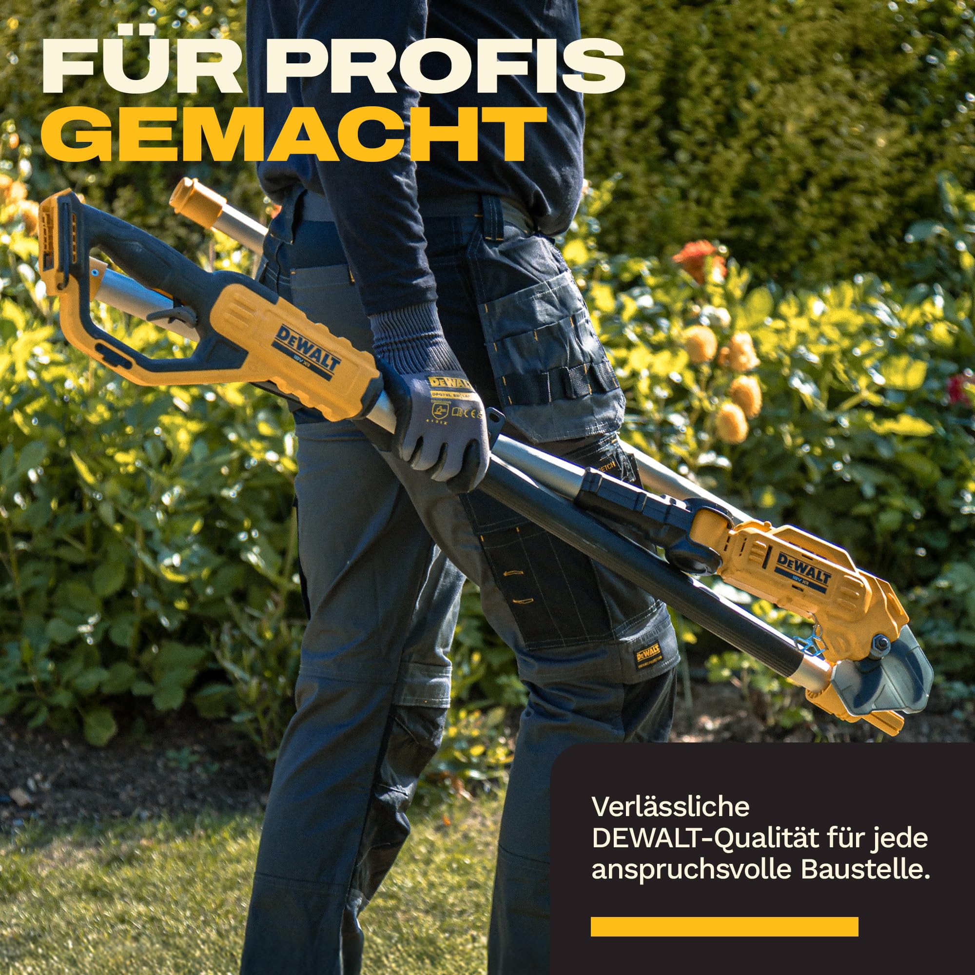 DEWALT 18V XR Professioneller Hochentaster; Leistungsstarkes, präzises Schneiden für hohe Äste, Nur Gerät, DCMPP569N-XJ