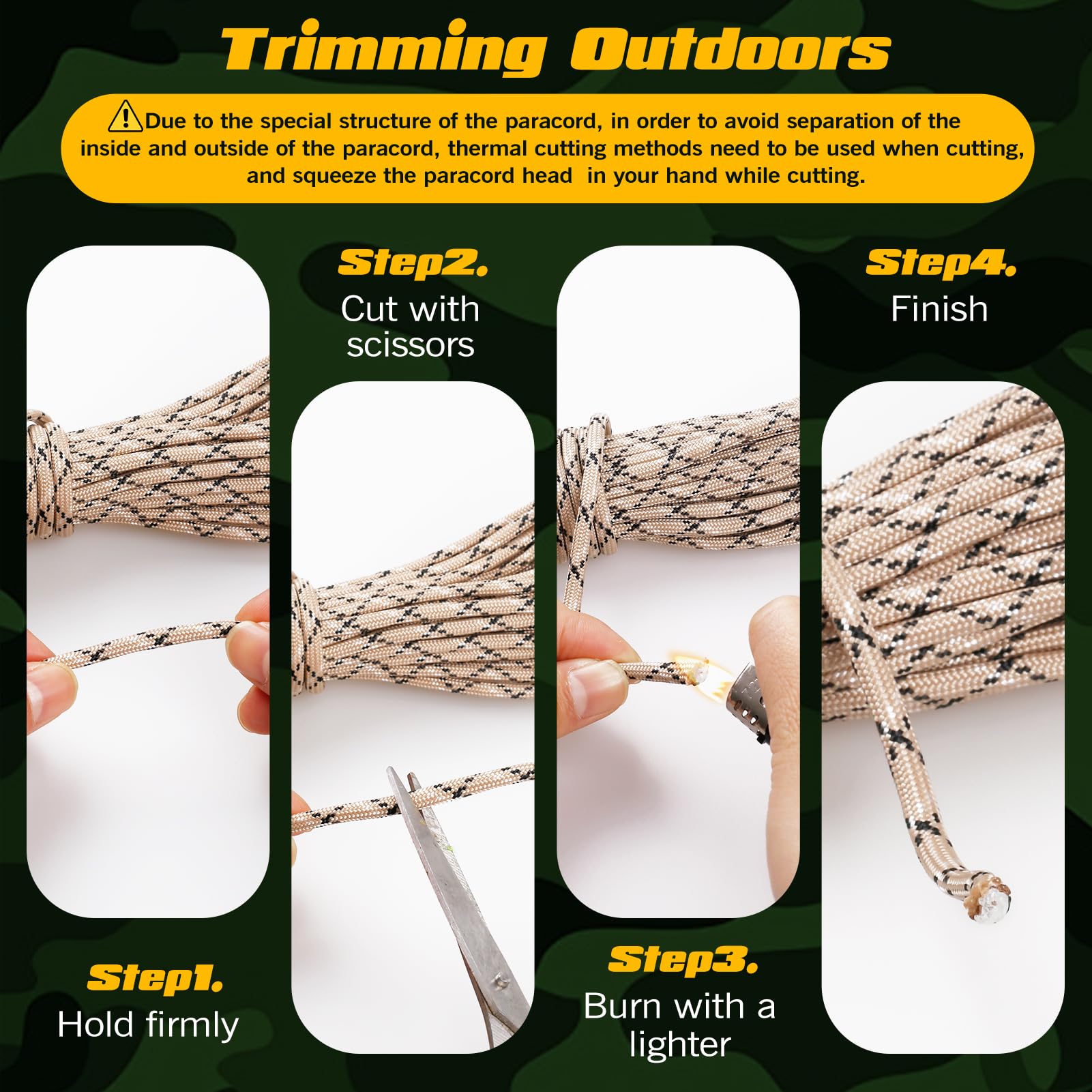 VABNEER Paracord 4 mm, 9 rdzeni, 48 m, zestaw Paracord, 4 rolki typu III, nylonowe sznurki do 295 kg, do bransoletek, breloczków, obroży dla psów, survival, długość całkowita 35 m