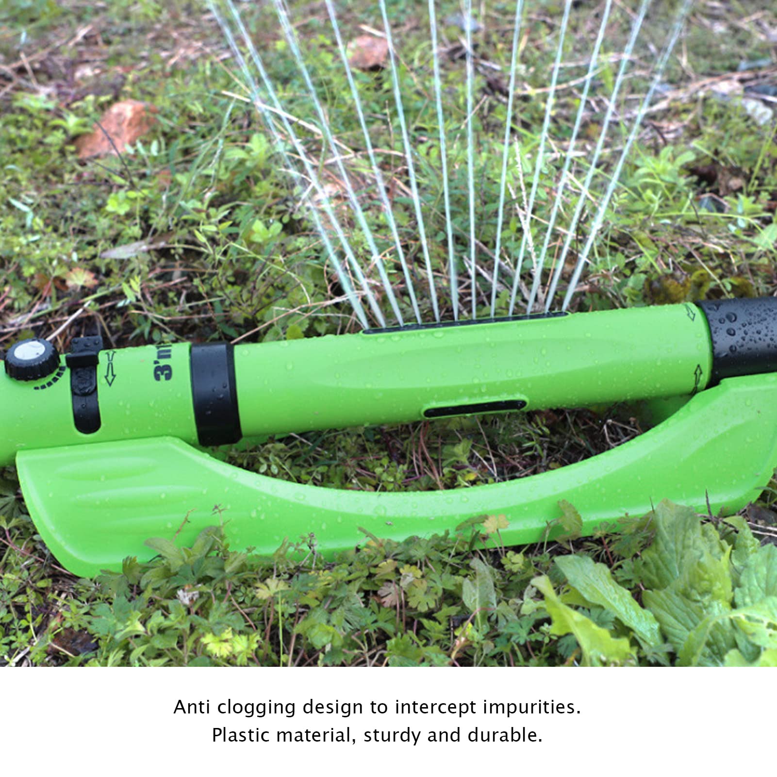 Tnfeeon Irrigatore Oscillante per Prato Giardino con 6 12 19 Impostazioni degli Ugelli Coperture di Flusso Regolabili 2900 Piedi Quadrati Design Anti-intasamento per Proprietari di Box/Cover Obiettivi